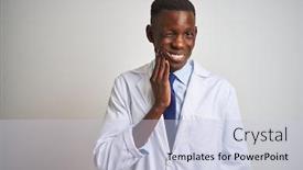  Presentation with african american dental - Cool new slide deck with young-african-american-doctor-man backdrop and a lemonade colored foreground