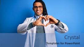  Presentation with american heart - Slide set featuring young-african-american-doctor-man background and a teal colored foreground