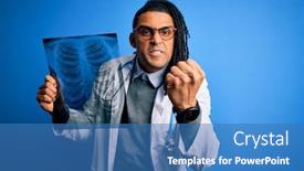  Presentation with lung - Audience pleasing presentation consisting of young-african-american-doctor-man backdrop and a teal colored foreground