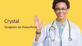  Presentation with children doctor african - Beautiful slides featuring young african american doctor woman backdrop and a yellow colored foreground