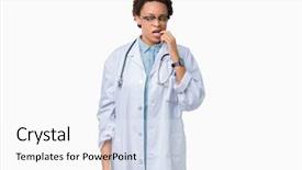  Presentation with doctor african - Beautiful presentation theme featuring young african american doctor woman backdrop and a  colored foreground