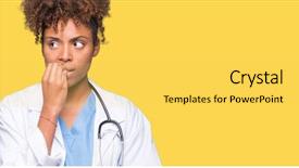  Presentation with african american couples on the mountains - Cool new PPT theme with young african american doctor woman backdrop and a  colored foreground