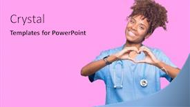  Presentation with for african american women heart disease - PPT layouts enhanced with young-african-american-doctor-woman background and a white colored foreground