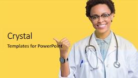  Presentation with motherhood and african american - PPT theme featuring young african american doctor woman background and a  colored foreground