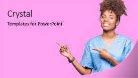  Presentation with doctor african - Theme with young african american doctor woman background and a  colored foreground