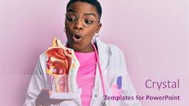  Presentation with respiratory system - PPT layouts with young-african-american-doctor-woman background and a lemonade colored foreground
