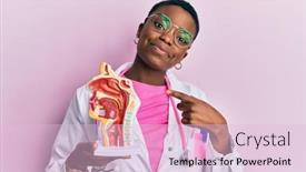  Presentation with respiratory system - PPT layouts enhanced with young-african-american-doctor-woman background and a lemonade colored foreground