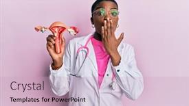  Presentation with doctor african - PPT theme consisting of young-african-american-doctor-woman background and a soft green colored foreground