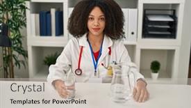 Presentation with doctor african - Presentation having young-african-american-doctor-woman background and a soft green colored foreground