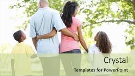  Presentation with african american church family - Audience pleasing PPT theme consisting of young african american family enjoying backdrop and a soft green colored foreground