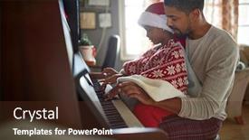  Presentation with christmas play - Cool new presentation design with young-african-american-father backdrop and a tawny brown colored foreground