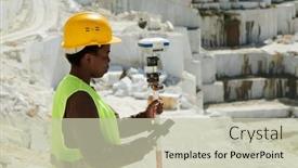 Presentation with surveyor - Presentation theme consisting of young-african-american-female-surveyor background and a  colored foreground
