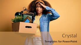  Presentation with shame - Cool new theme with young-african-american-fired-woman backdrop and a yellow colored foreground