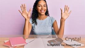  Presentation with accountant - Amazing slide set having young-african-american-girl-accountant backdrop and a coral colored foreground