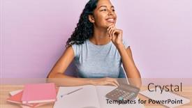 Presentation with accountant - Colorful theme enhanced with young-african-american-girl-accountant backdrop and a coral colored foreground