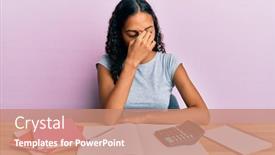  Presentation with accountant - PPT theme with young-african-american-girl-accountant background and a coral colored foreground