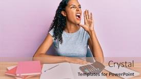  Presentation with accountant - Theme with young-african-american-girl-accountant background and a coral colored foreground