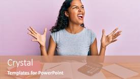  Presentation with accountant - Cool new PPT layouts with young-african-american-girl-accountant backdrop and a coral colored foreground