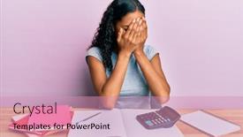  Presentation with accountant - Colorful PPT layouts enhanced with young-african-american-girl-accountant backdrop and a coral colored foreground