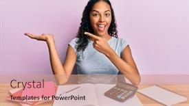  Presentation with accountant - Audience pleasing slide set consisting of young-african-american-girl-accountant backdrop and a coral colored foreground