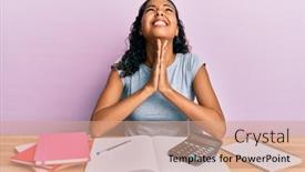  Presentation with accountant - Presentation design featuring young-african-american-girl-accountant background and a coral colored foreground