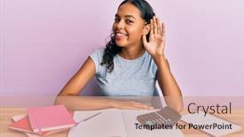  Presentation with accountant - Cool new slides with young-african-american-girl-accountant backdrop and a coral colored foreground