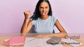  Presentation with accountant - Audience pleasing presentation design consisting of young-african-american-girl-accountant backdrop and a coral colored foreground