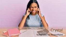  Presentation with accountant - Beautiful presentation theme featuring young-african-american-girl-accountant backdrop and a coral colored foreground