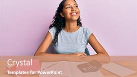  Presentation with accountant - Presentation with young-african-american-girl-accountant background and a coral colored foreground
