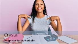  Presentation with accountant - Beautiful slides featuring young-african-american-girl-accountant backdrop and a light blue colored foreground