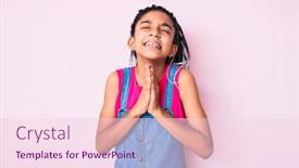  Presentation with praying hands - Presentation enhanced with young-african-american-girl-child background and a lemonade colored foreground