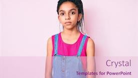  Presentation with pink simple - Presentation theme enhanced with young-african-american-girl-child background and a lemonade colored foreground