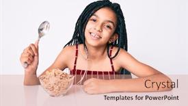  Presentation with standing sitting - Slide set featuring young-african-american-girl-child background and a coral colored foreground
