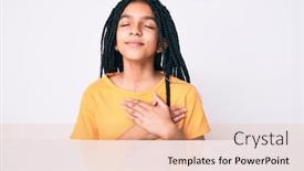  Presentation with african american girl power business - PPT theme consisting of young-african-american-girl-child background and a coral colored foreground