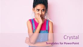  Presentation with child anxiety - PPT theme enhanced with young-african-american-girl-child background and a lemonade colored foreground