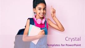  Presentation with happy young student girl holding - Amazing slide set having young-african-american-girl-child backdrop and a pink colored foreground