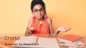  Presentation with exam - Slides consisting of young-african-american-girl-child background and a coral colored foreground