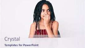  Presentation with child anxiety - Colorful presentation enhanced with young-african-american-girl-child backdrop and a sky blue colored foreground