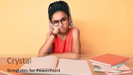  Presentation with depression child - Presentation design featuring young-african-american-girl-child background and a coral colored foreground