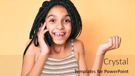  Presentation with proud american - PPT layouts enhanced with young-african-american-girl-child background and a coral colored foreground