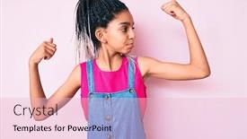  Presentation with proud american - Colorful PPT theme enhanced with young-african-american-girl-child backdrop and a lemonade colored foreground