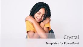  Presentation with child care - Presentation design having young-african-american-girl-child background and a white colored foreground