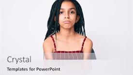  Presentation with child depressed - Colorful slide set enhanced with young-african-american-girl-child backdrop and a sky blue colored foreground