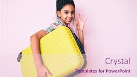  Presentation with suitcase - Audience pleasing slide deck consisting of young-african-american-girl-child backdrop and a lemonade colored foreground