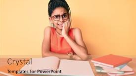  Presentation with anxiety - Cool new slide deck with young-african-american-girl-child backdrop and a coral colored foreground