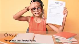  Presentation with angry child - Cool new PPT theme with young-african-american-girl-child backdrop and a coral colored foreground