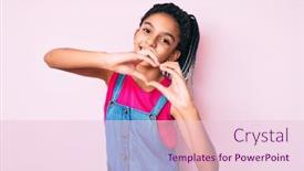  Presentation with american heart - Cool new PPT theme with young-african-american-girl-child backdrop and a lemonade colored foreground