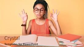  Presentation with african - Beautiful slides featuring young-african-american-girl-child backdrop and a coral colored foreground