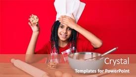  Presentation with angry child - Colorful PPT layouts enhanced with young-african-american-girl-child backdrop and a coral colored foreground