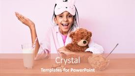  Presentation with pajama - Slide deck with young-african-american-girl-child background and a coral colored foreground